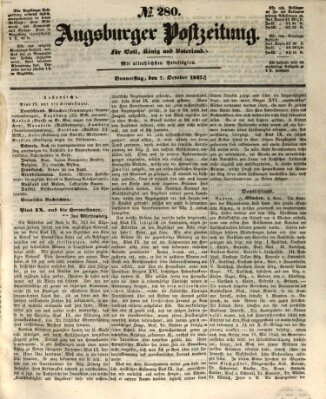 Augsburger Postzeitung Donnerstag 7. Oktober 1847