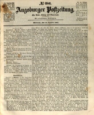 Augsburger Postzeitung Mittwoch 13. Oktober 1847