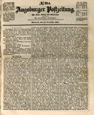 Augsburger Postzeitung Mittwoch 10. November 1847