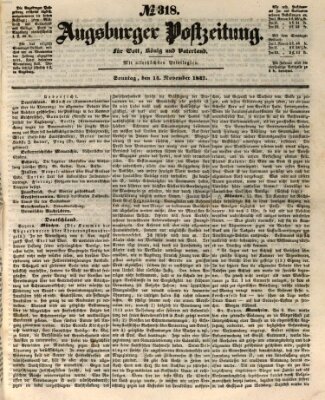 Augsburger Postzeitung Sonntag 14. November 1847