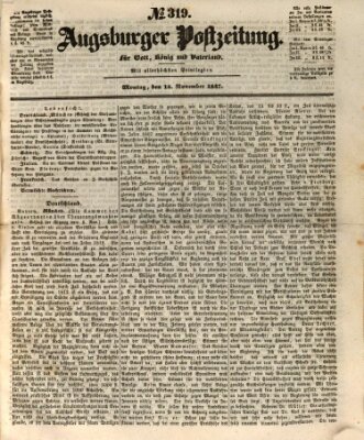 Augsburger Postzeitung Montag 15. November 1847