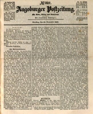 Augsburger Postzeitung Dienstag 23. November 1847