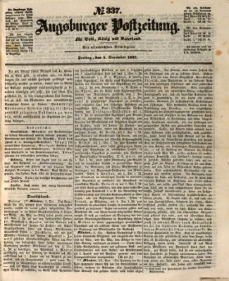 Augsburger Postzeitung Freitag 3. Dezember 1847