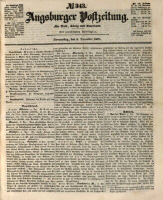 Augsburger Postzeitung Donnerstag 9. Dezember 1847