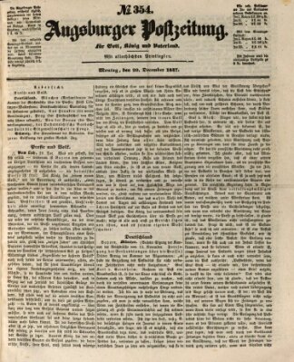 Augsburger Postzeitung Montag 20. Dezember 1847