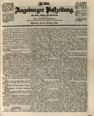 Augsburger Postzeitung Mittwoch 22. Dezember 1847