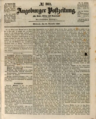 Augsburger Postzeitung Mittwoch 29. Dezember 1847