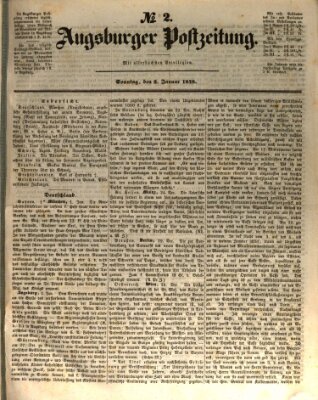 Augsburger Postzeitung Sonntag 2. Januar 1848