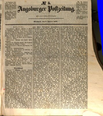 Augsburger Postzeitung Mittwoch 5. Januar 1848