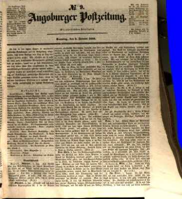 Augsburger Postzeitung Sonntag 9. Januar 1848