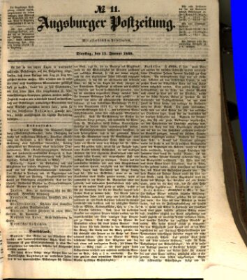 Augsburger Postzeitung Dienstag 11. Januar 1848