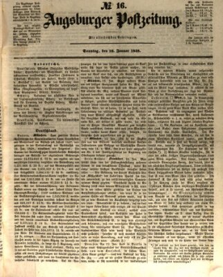 Augsburger Postzeitung Sonntag 16. Januar 1848