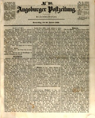 Augsburger Postzeitung Donnerstag 20. Januar 1848