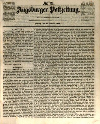 Augsburger Postzeitung Freitag 21. Januar 1848