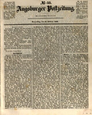 Augsburger Postzeitung Donnerstag 24. Februar 1848