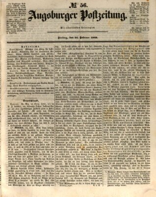 Augsburger Postzeitung Freitag 25. Februar 1848