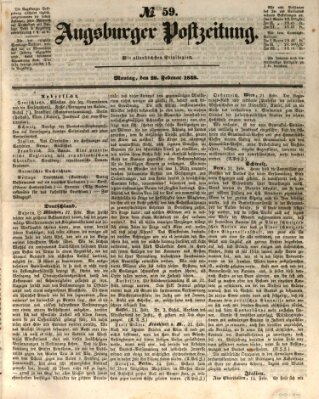 Augsburger Postzeitung Montag 28. Februar 1848