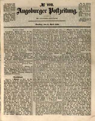 Augsburger Postzeitung Dienstag 11. April 1848