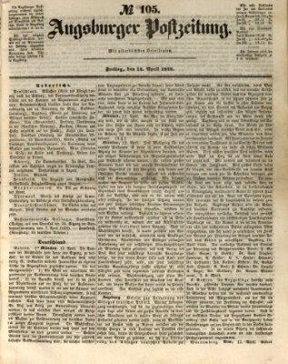 Augsburger Postzeitung Freitag 14. April 1848