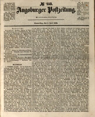 Augsburger Postzeitung Donnerstag 1. Juni 1848