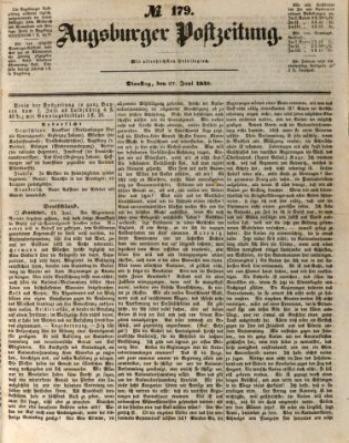 Augsburger Postzeitung Dienstag 27. Juni 1848