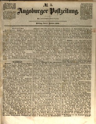 Augsburger Postzeitung Freitag 5. Januar 1849