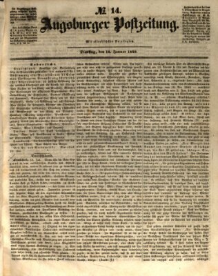 Augsburger Postzeitung Dienstag 16. Januar 1849