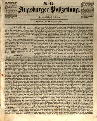 Augsburger Postzeitung Mittwoch 17. Januar 1849