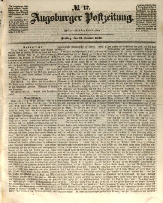 Augsburger Postzeitung Freitag 19. Januar 1849