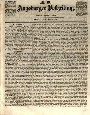 Augsburger Postzeitung Montag 22. Januar 1849