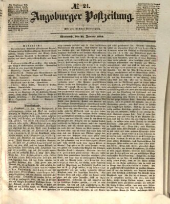 Augsburger Postzeitung Mittwoch 24. Januar 1849