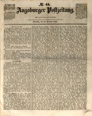 Augsburger Postzeitung Dienstag 20. Februar 1849