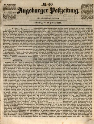 Augsburger Postzeitung Dienstag 27. Februar 1849