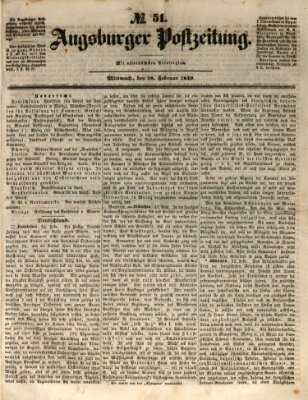 Augsburger Postzeitung Mittwoch 28. Februar 1849