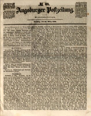 Augsburger Postzeitung Dienstag 20. März 1849