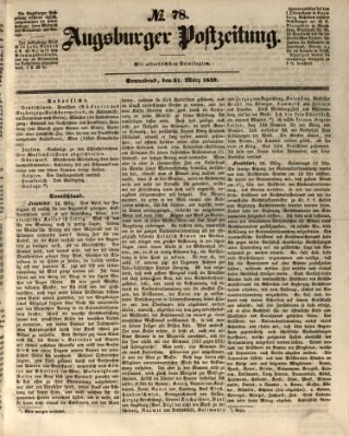 Augsburger Postzeitung Samstag 31. März 1849