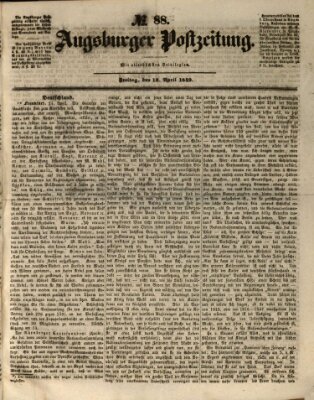 Augsburger Postzeitung Freitag 13. April 1849