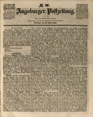 Augsburger Postzeitung Dienstag 24. April 1849