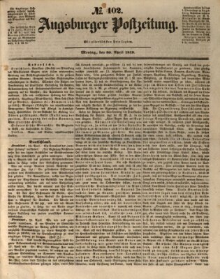 Augsburger Postzeitung Montag 30. April 1849