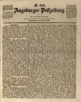 Augsburger Postzeitung Donnerstag 10. Mai 1849