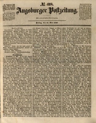 Augsburger Postzeitung Freitag 18. Mai 1849