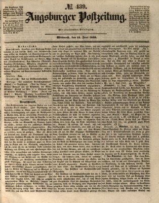 Augsburger Postzeitung Mittwoch 13. Juni 1849