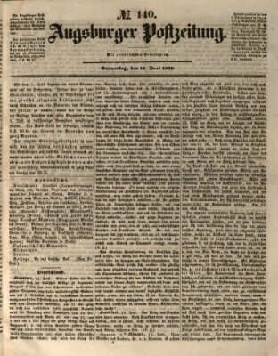 Augsburger Postzeitung Donnerstag 14. Juni 1849