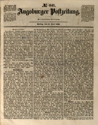 Augsburger Postzeitung Freitag 15. Juni 1849