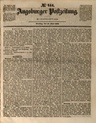 Augsburger Postzeitung Dienstag 19. Juni 1849