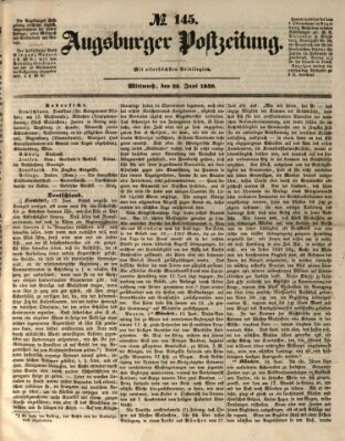 Augsburger Postzeitung Mittwoch 20. Juni 1849