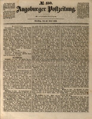 Augsburger Postzeitung Dienstag 26. Juni 1849