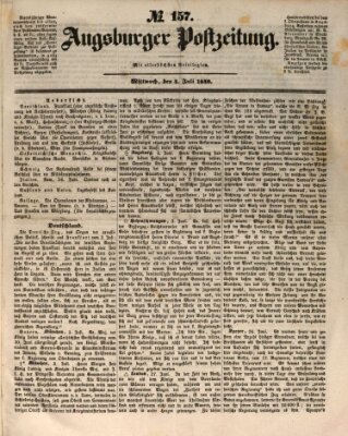 Augsburger Postzeitung Mittwoch 4. Juli 1849