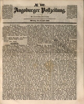 Augsburger Postzeitung Montag 16. Juli 1849