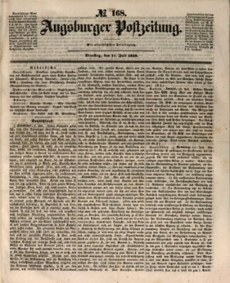 Augsburger Postzeitung Dienstag 17. Juli 1849